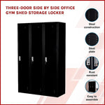 Three-Door Side by Side Office Gym Shed Storage Locker - Furniture > Office