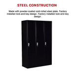 Three-Door Side by Side Office Gym Shed Storage Locker - Furniture > Office