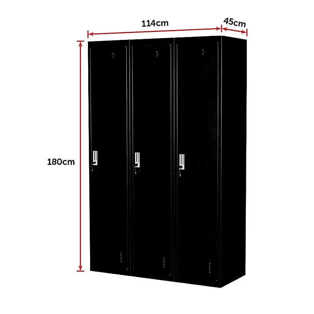 Three-Door Side by Side Office Gym Shed Storage Locker - Furniture > Office