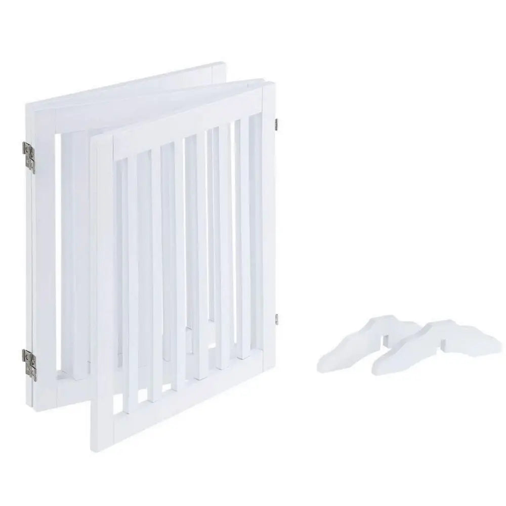 Three Panel Freestanding Dog Gate White - Pet Care > Dog Supplies > Cat & Dog Flaps