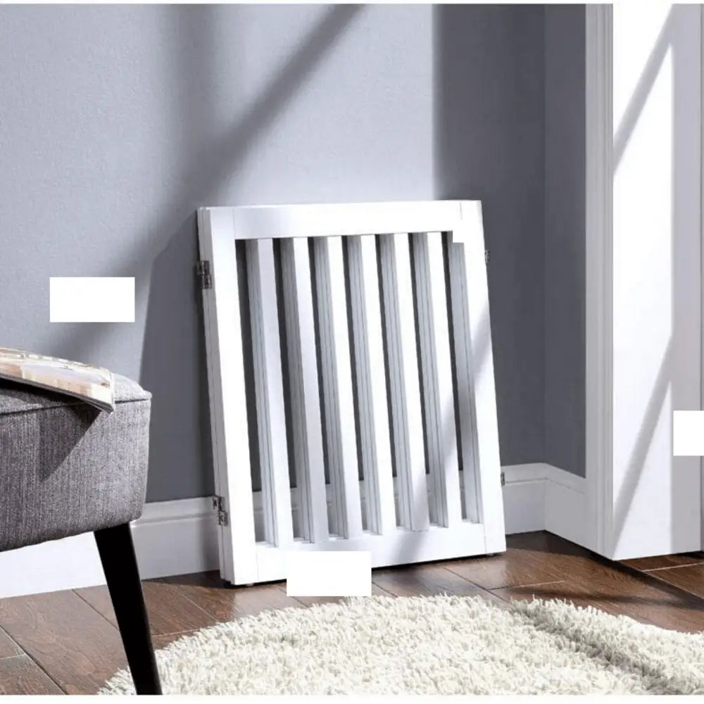 Three Panel Freestanding Dog Gate White - Pet Care > Dog Supplies > Cat & Dog Flaps
