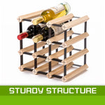 Timber Wine Rack Storage Cellar Organiser 12 Bottle - Home & Garden > Kitchenware