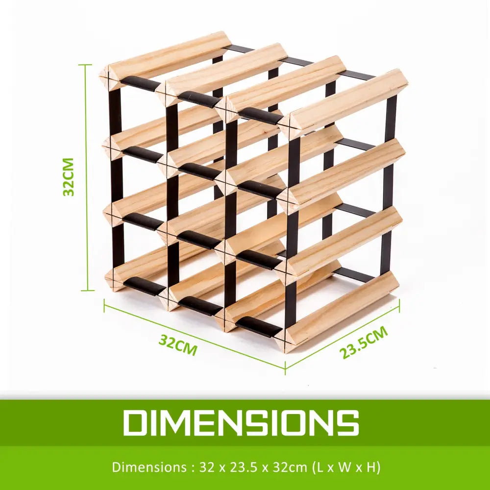 Timber Wine Rack Storage Cellar Organiser 12 Bottle - Home & Garden > Kitchenware