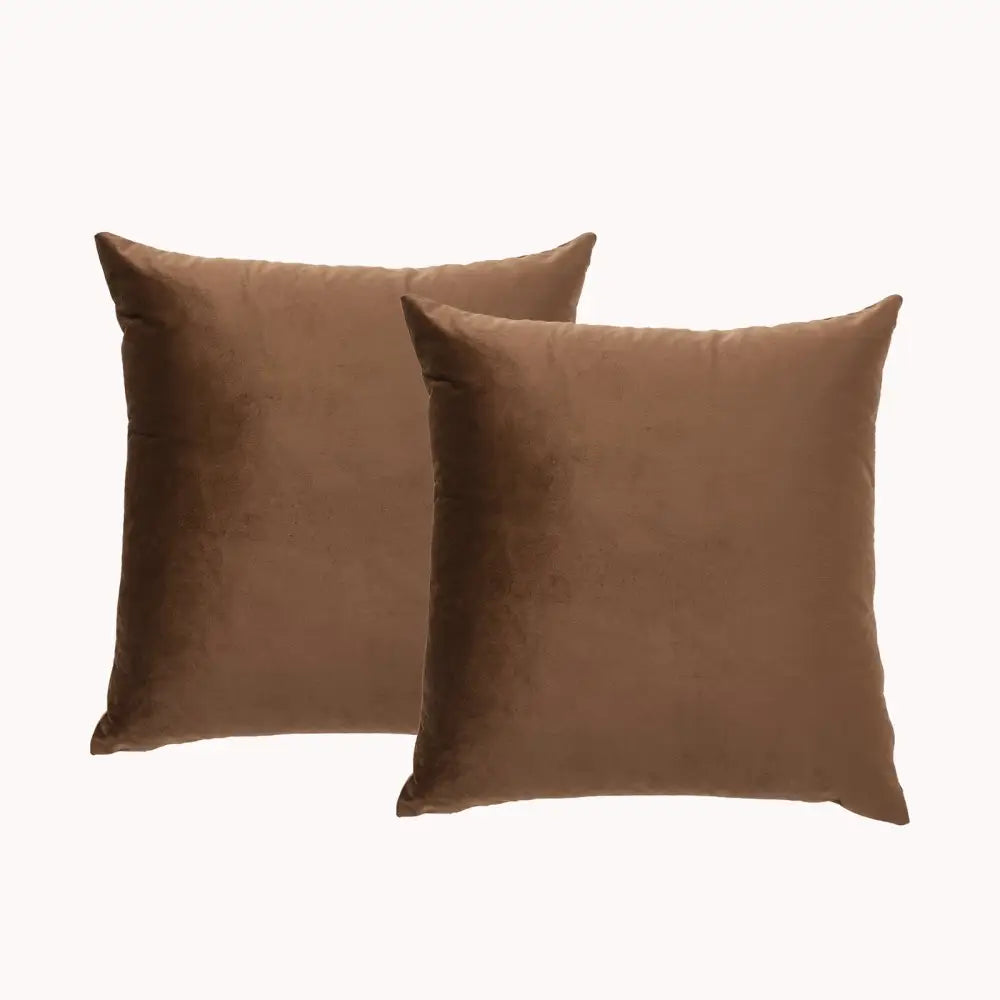Toffee Twin Pack Poly Velvet Printed Cushion by Renee Taylor - Home & Garden > Decor > Cushions & Throws