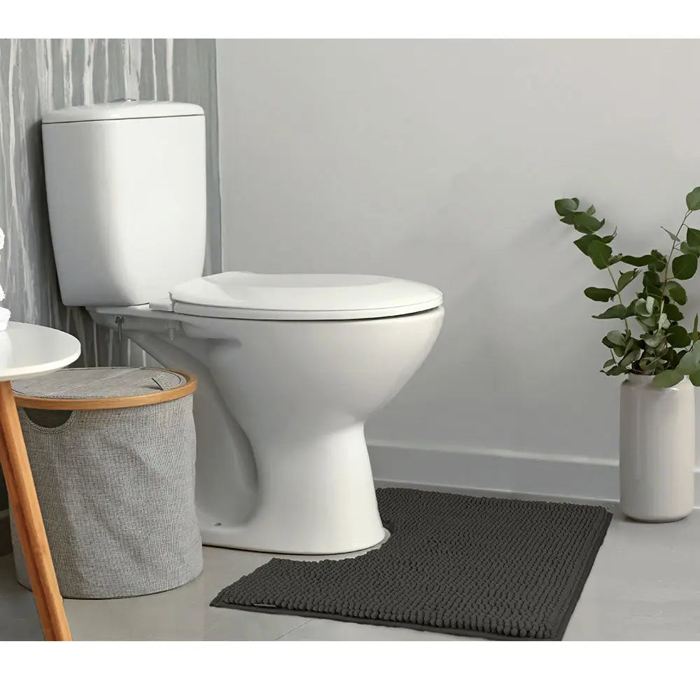Toggle Microfiber Bath Mat Contoured Charcoal - Home & Garden > Bathroom Accessories