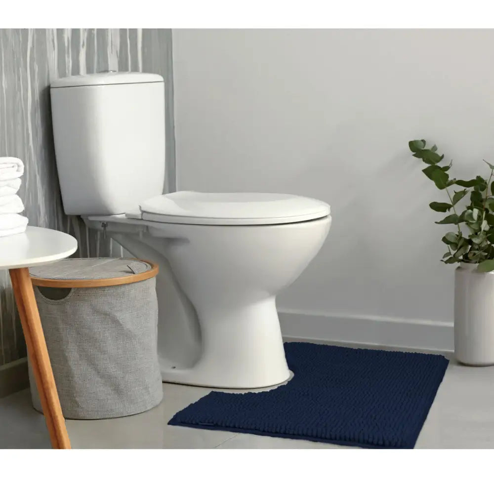 Toggle Microfiber Bath Mat Contourned Navy - Home & Garden > Bathroom Accessories > Bath Mats & Rugs