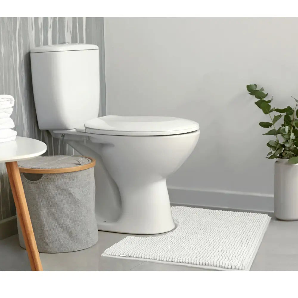 Toggle Microfiber Bath Mat Contourned White - Home & Garden > Bathroom Accessories