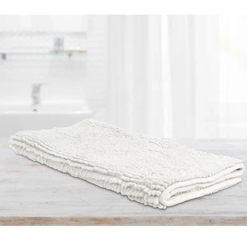 Toggle Microfiber Bath Mat Large White - Home & Garden > Bathroom Accessories