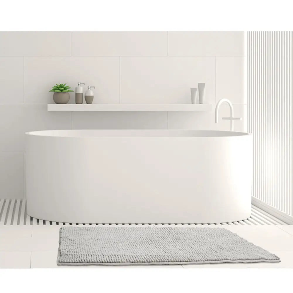 Toggle Microfiber Bath Mat Medium Silver - Home & Garden > Bathroom Accessories