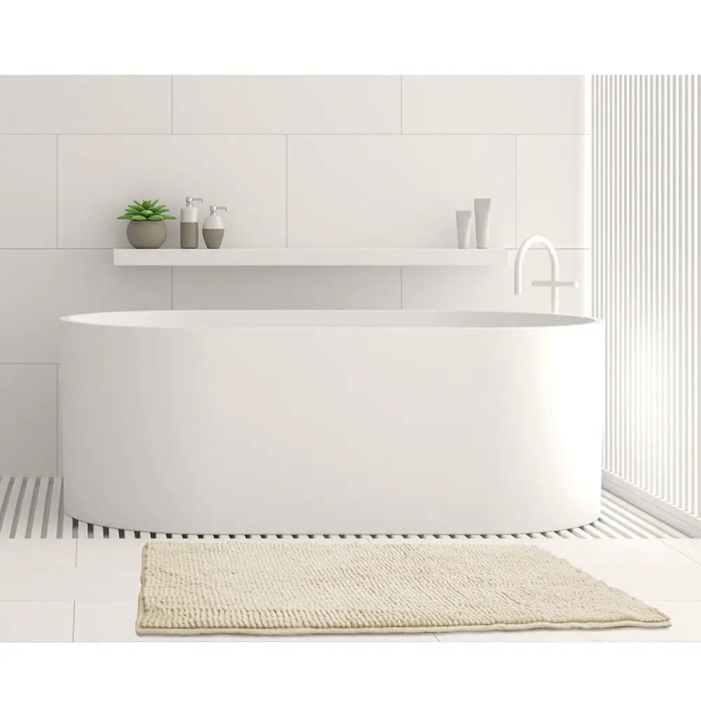 Toggle Microfiber Bath Mat Medium Stone - Home & Garden > Bathroom Accessories