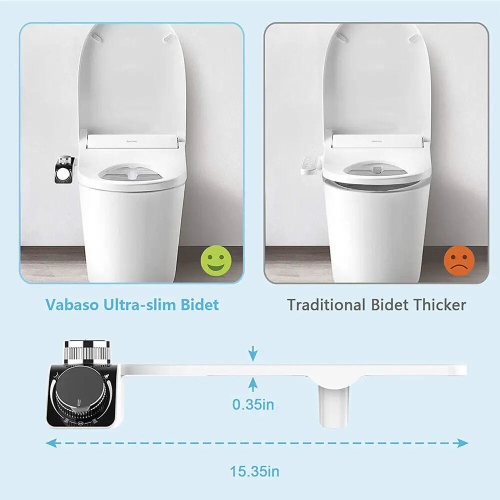 Toilet Bidet Seat Dual Nozzles Bidet Non Electric Toilet Water Sprayer Bathroom - Home & Garden > Bathroom Accessories