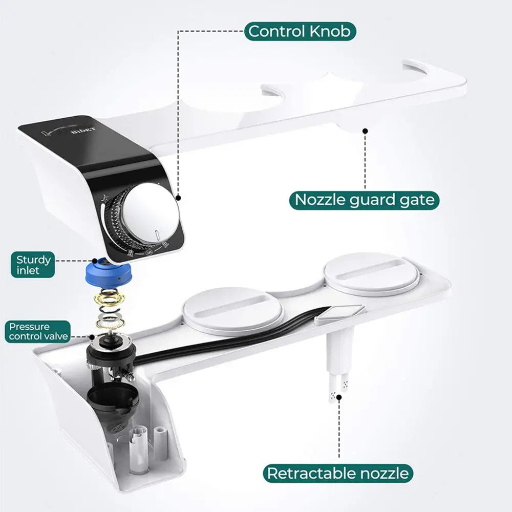 Toilet Bidet Seat Dual Nozzles Bidet Non Electric Toilet Water Sprayer Bathroom - Home & Garden > Bathroom Accessories