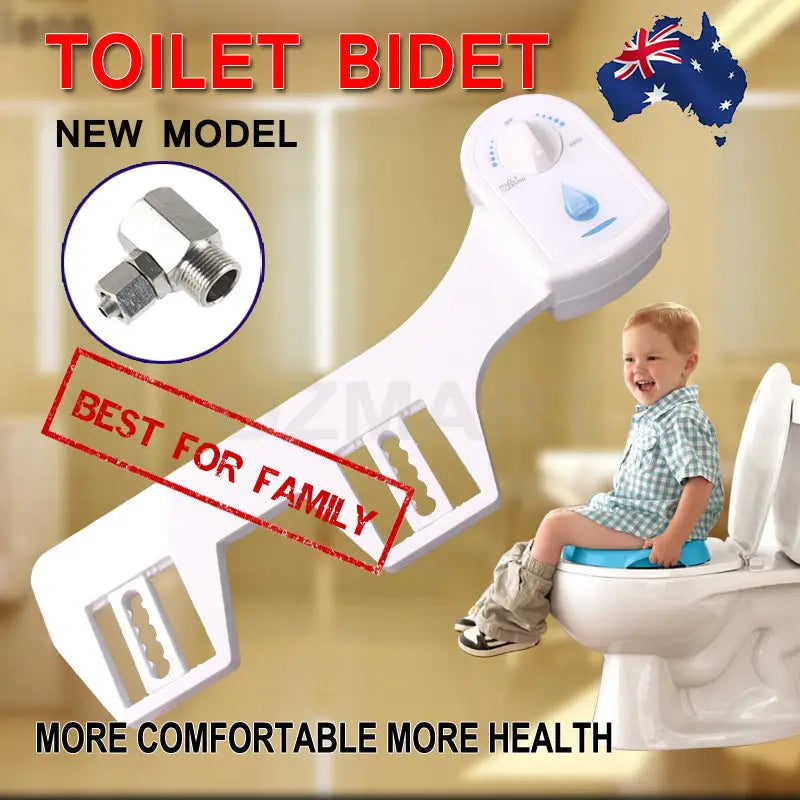 Toilet Bidet Seat Hygiene Water Wash Clean Unisex Easy Attachment Dual Nozzles - Home & Garden > Bathroom Accessories >