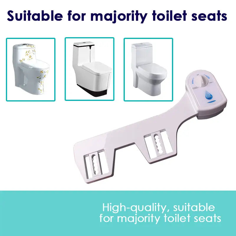 Toilet Bidet Seat Hygiene Water Wash Clean Unisex Easy Attachment Dual Nozzles - Home & Garden > Bathroom Accessories >