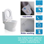 Toilet Bidet Seat Hygiene Water Wash Clean Unisex Easy Attachment Dual Nozzles - Home & Garden > Bathroom Accessories >