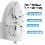 Toilet Bidet Seat Spray Hygiene Water Wash Clean Sanitation Bathroom Attachment - Furniture > Bathroom > Bidets