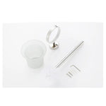 Toilet Brush Holder Wall Mount Rustproof Frosted Glass for Bathroom - Home & Garden > DIY > Kitchen & Bathroom DIY