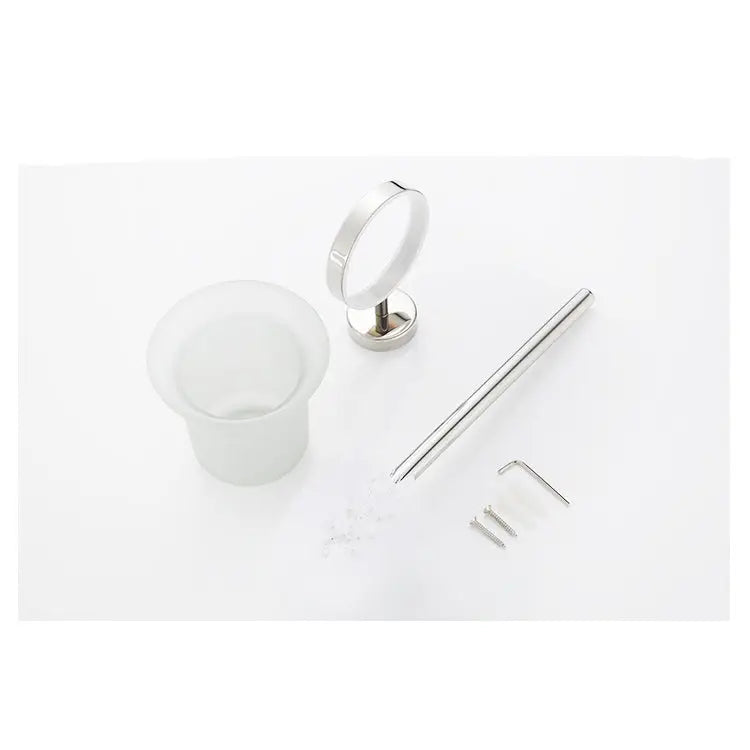 Toilet Brush Holder Wall Mount Rustproof Frosted Glass for Bathroom - Home & Garden > DIY > Kitchen & Bathroom DIY