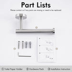 Toilet Paper Holder Bathroom Paper Roll Holder Roll Holder brushed Silver Wall Mount 304 - Home & Garden > Bathroom