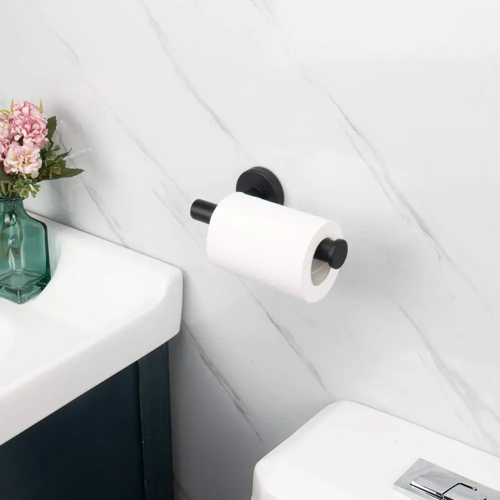 Toilet Paper Holder Black Wall Mount Bathroom Paper Roll Holder Roll Holder 304 - Home & Garden > Bathroom Accessories