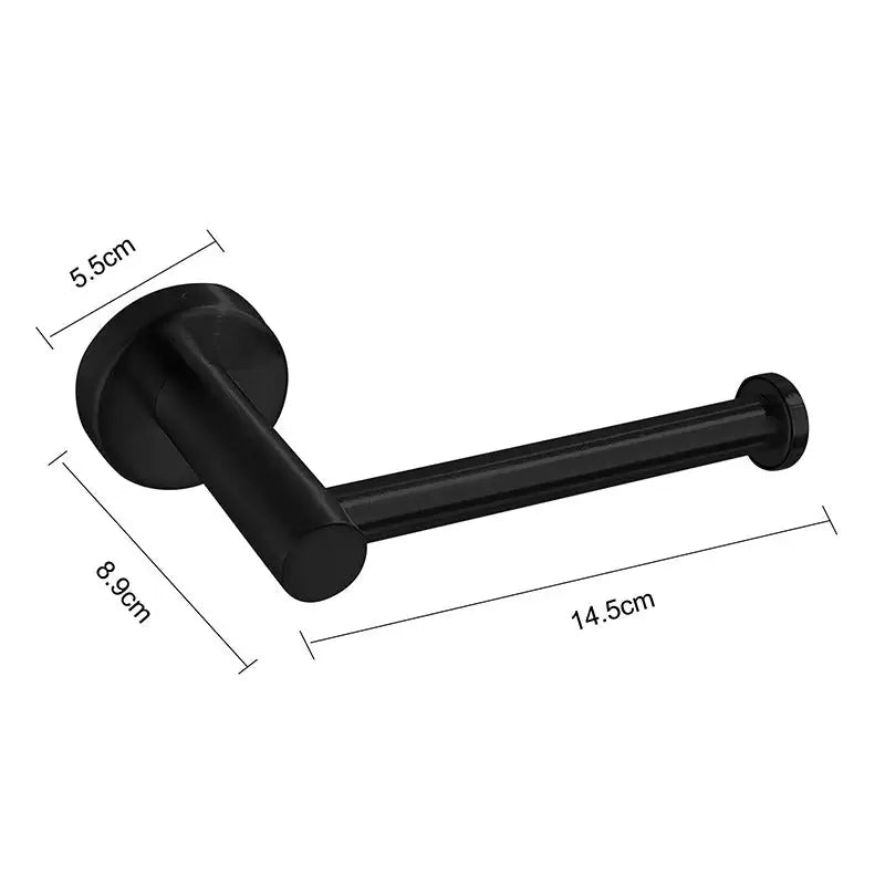 Toilet Paper Holder Self Adhesive Black Bathroom Paper Roll Holder Roll Holder 304 - Home & Garden > Bathroom