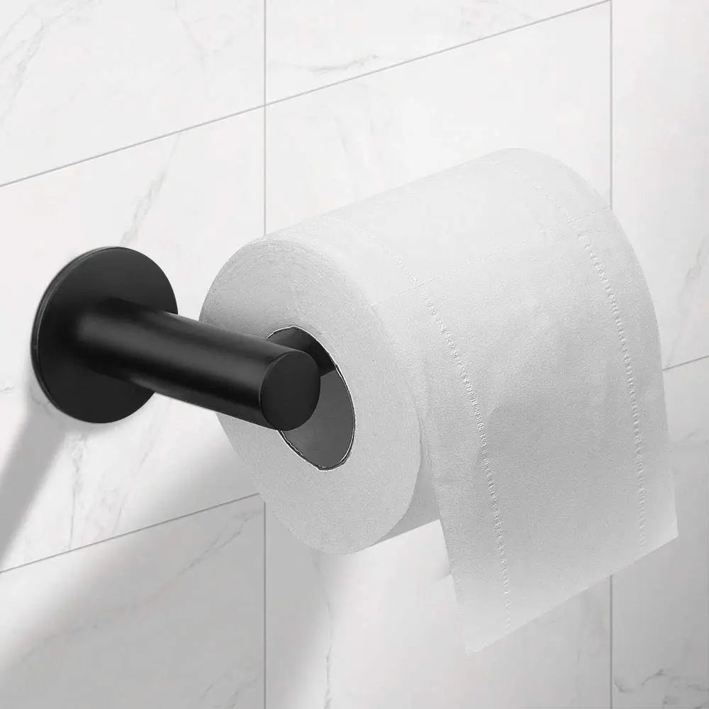 Toilet Paper Holder Self Adhesive Black Bathroom Paper Roll Holder Roll Holder 304 - Home & Garden > Bathroom