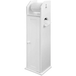 Toilet Paper Holder with Storage Freestanding Cabinet Toilet Brush Holder and Toilet Paper Dispenser - Home & Garden >