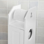 Toilet Paper Holder with Storage Freestanding Cabinet Toilet Brush Holder and Toilet Paper Dispenser - Home & Garden >