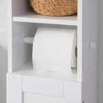 Toilet Paper Holder with Storage Freestanding Cabinet Toilet Brush Holder and Toilet Paper Dispenser 20x100x18 cm