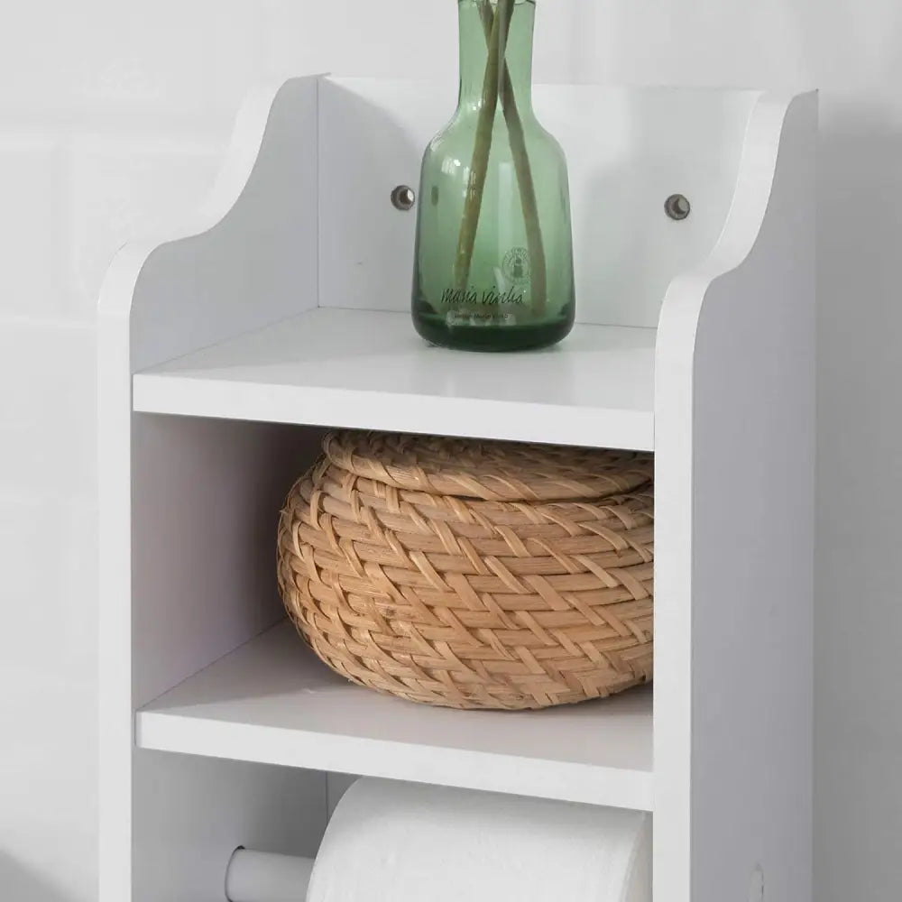Toilet Paper Holder with Storage Freestanding Cabinet Toilet Brush Holder and Toilet Paper Dispenser 20x100x18 cm