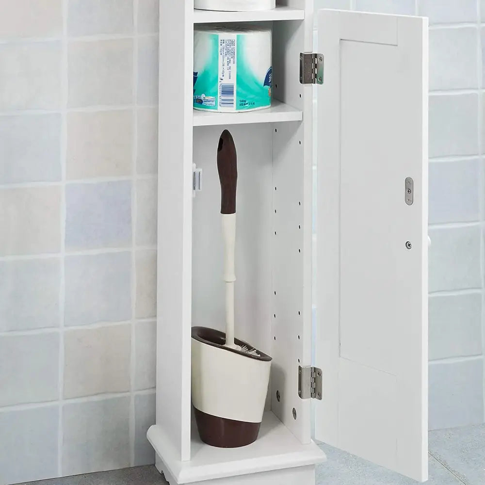 Toilet Paper Holder with Storage Freestanding Cabinet Toilet Brush Holder and Toilet Paper Dispenser 20x100x18 cm