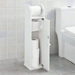 Toilet Paper Holder with Storage Freestanding Cabinet Toilet Brush Holder and Toilet Paper Dispenser - Home & Garden >