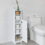 Toilet Paper Holder with Storage Freestanding Cabinet Toilet Brush Holder and Toilet Paper Dispenser 20x100x18 cm