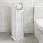 Toilet Paper Holder with Storage Freestanding Cabinet Toilet Brush Holder and Toilet Paper Dispenser - Home & Garden >