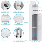 Toilet Paper Roll Holder for Bathroom (White 80 cm) - Home & Garden > Bathroom Accessories