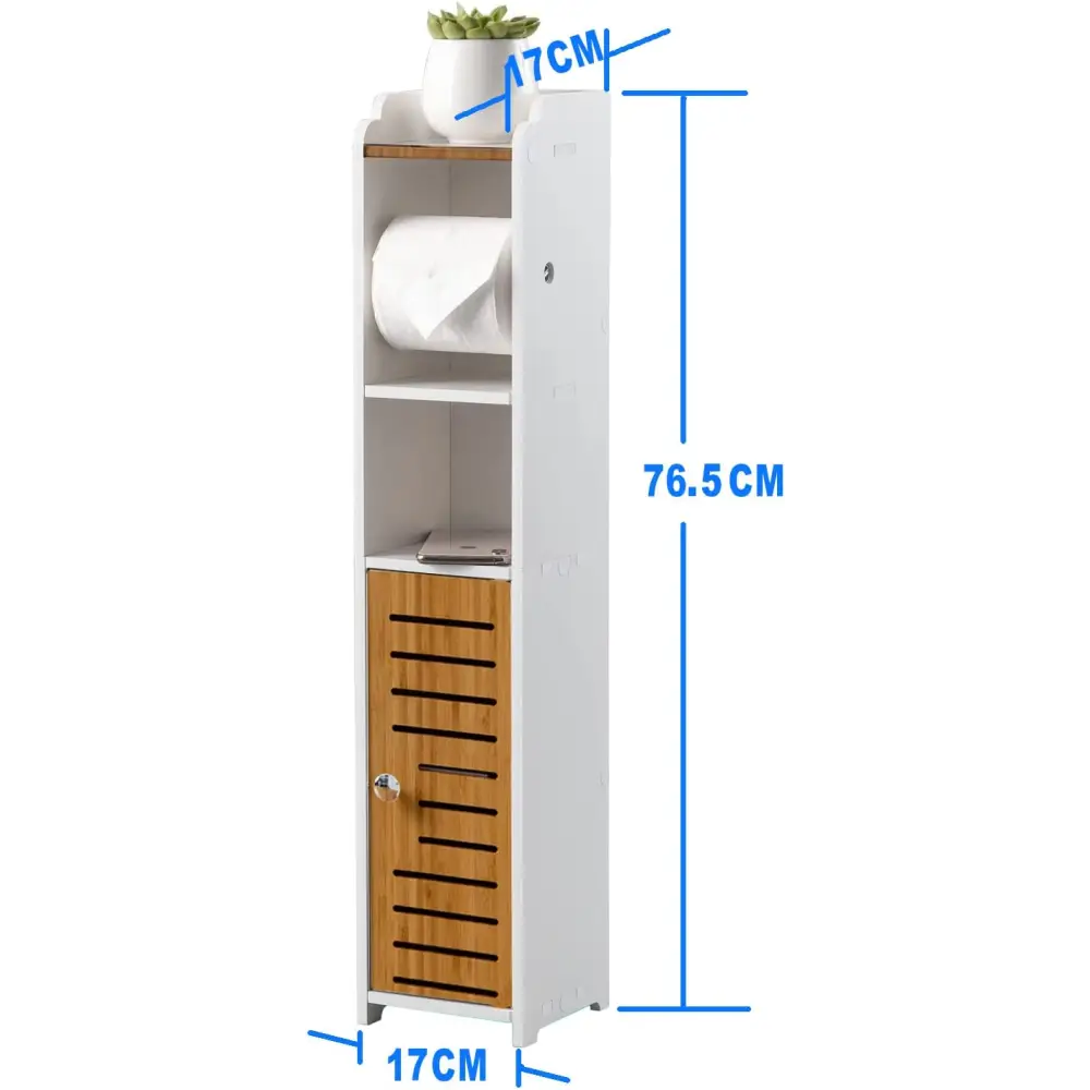 Toilet Paper Roll Holder for Bathroom with roller (Bamboo 76cm) - Home & Garden > Bathroom Accessories