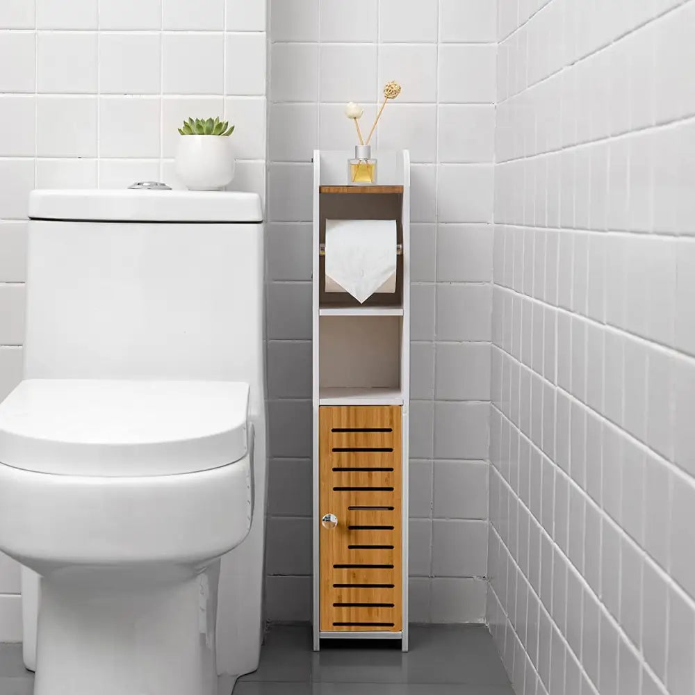 Toilet Paper Roll Holder for Bathroom with roller (Bamboo 76cm) - Home & Garden > Bathroom Accessories