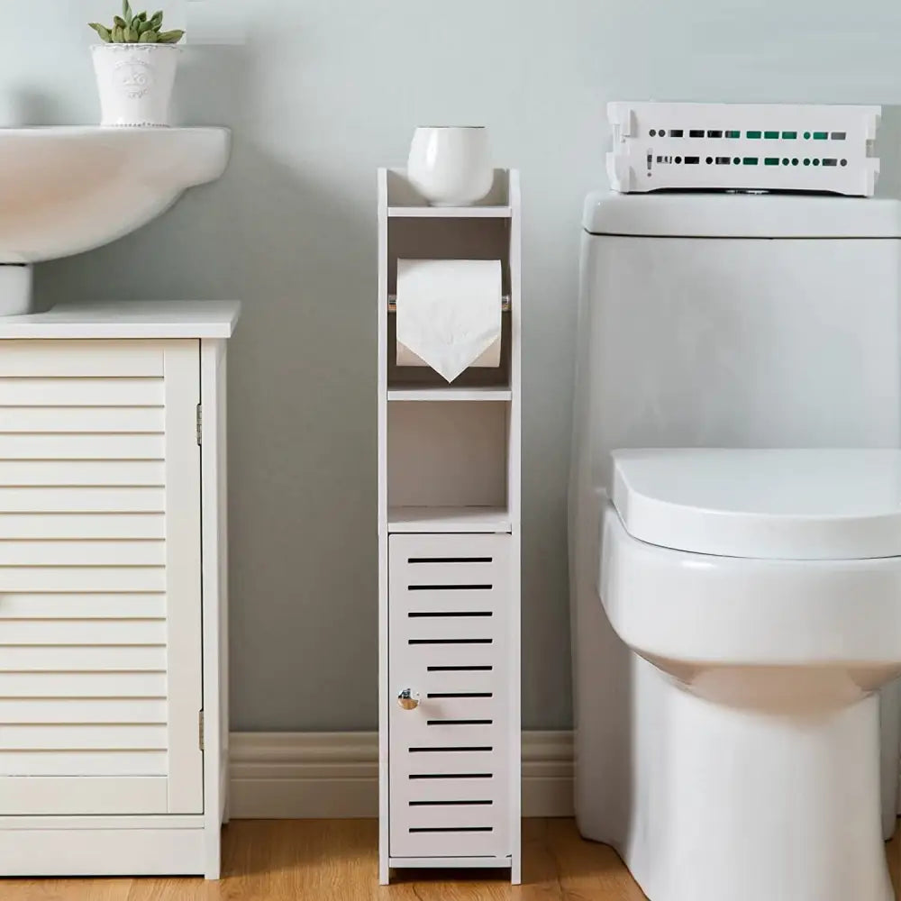 Toilet Paper Roll Holder for Bathroom with roller (White 76cm) - Home & Garden > Bathroom Accessories