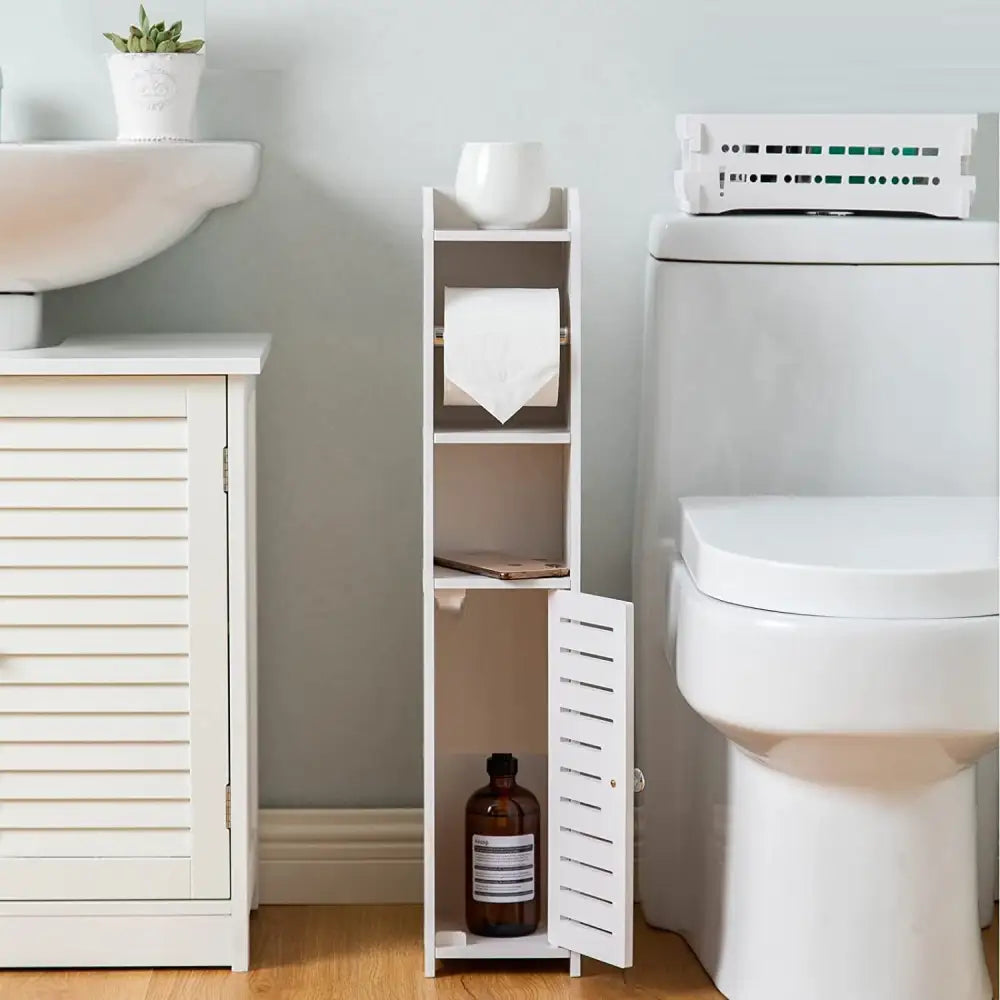 Toilet Paper Roll Holder for Bathroom with roller (White 76cm) - Home & Garden > Bathroom Accessories