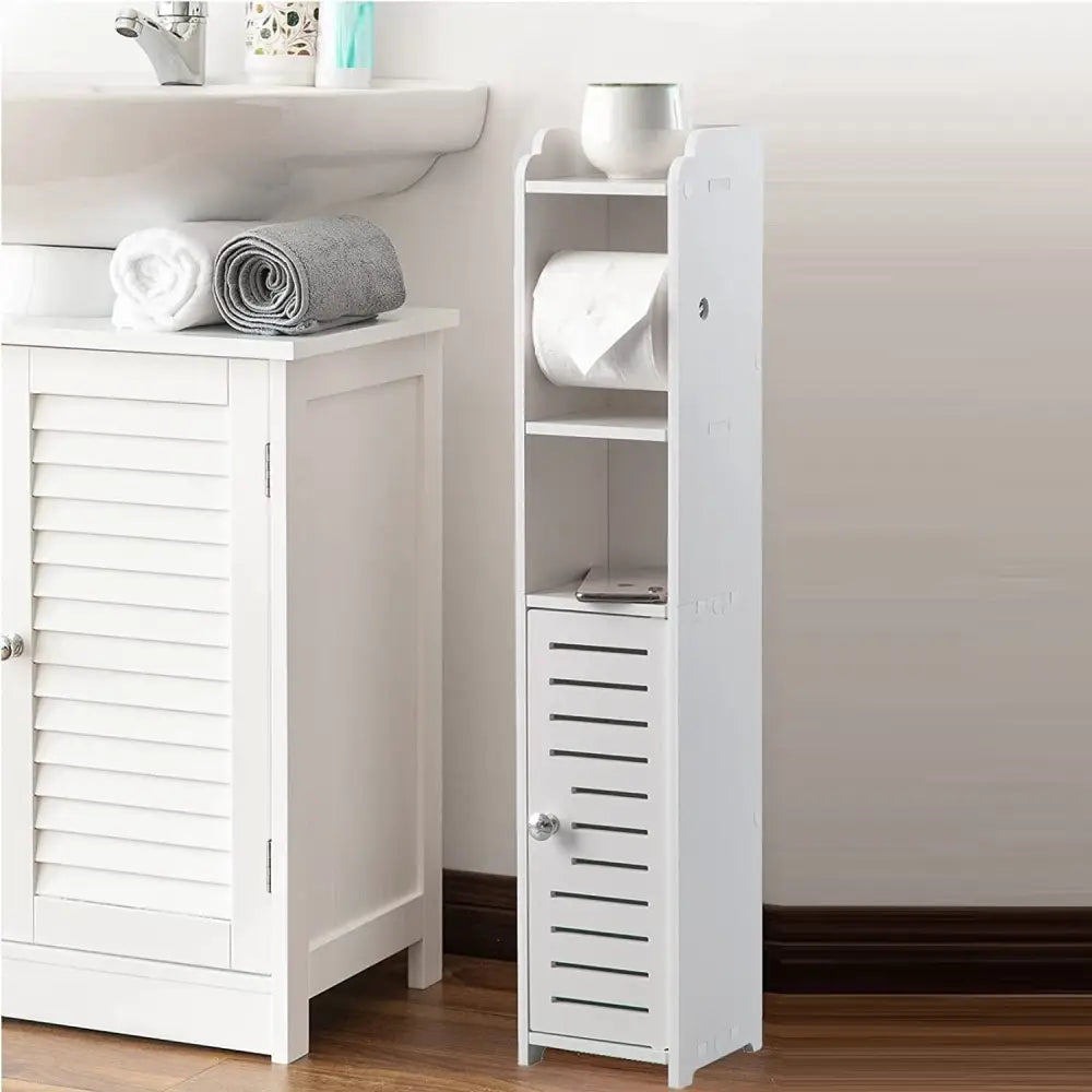 Toilet Paper Roll Holder for Bathroom with roller (White 76cm) - Home & Garden > Bathroom Accessories