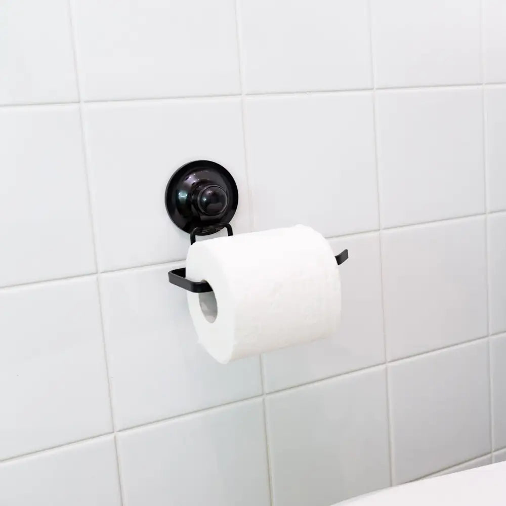 Toilet Roll Holder Removable Suction BLACK - Home & Garden > DIY > Hardware Hooks