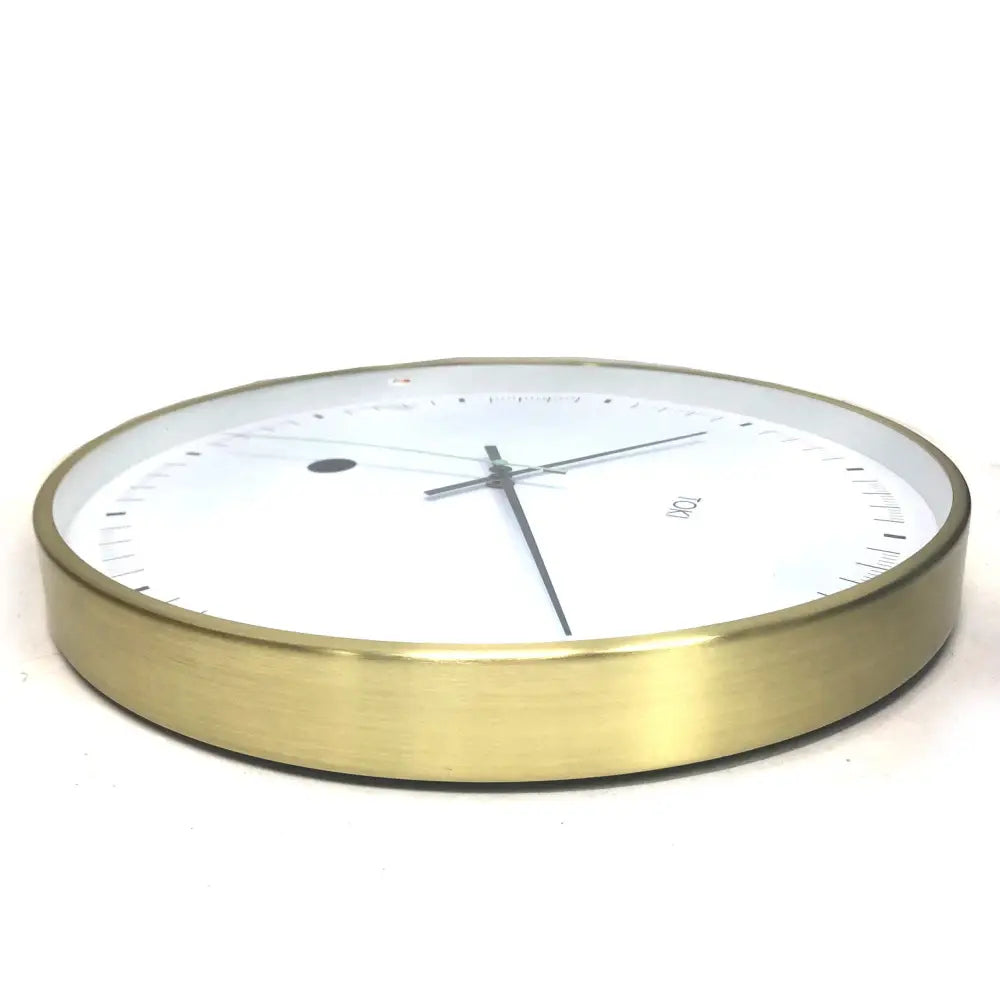 Toki Metta Brushed Gold Silent Sweep Second Wall Clock Date 40cm - Home & Garden > Home & Garden Others