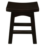 Tokyo Solid Mahogan Timber Footstool (Chocolate) - Furniture > Bar Stools & Chairs > Table & Bar Stools