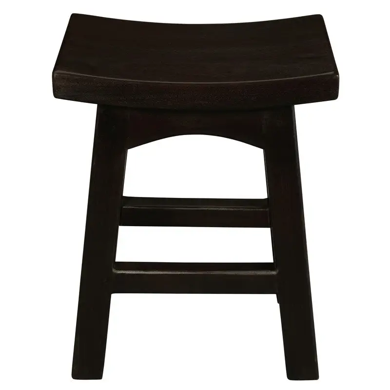 Tokyo Solid Mahogan Timber Footstool (Chocolate) - Furniture > Bar Stools & Chairs > Table & Bar Stools