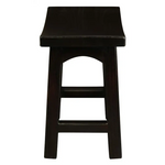 Tokyo Solid Mahogan Timber Footstool (Chocolate) - Furniture > Bar Stools & Chairs > Table & Bar Stools