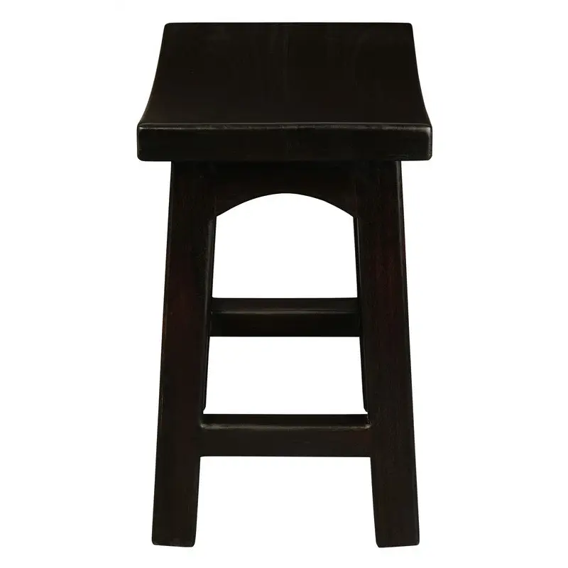 Tokyo Solid Mahogan Timber Footstool (Chocolate) - Furniture > Bar Stools & Chairs > Table & Bar Stools