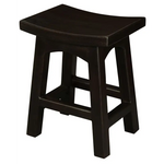 Tokyo Solid Mahogan Timber Footstool (Chocolate) - Furniture > Bar Stools & Chairs > Table & Bar Stools