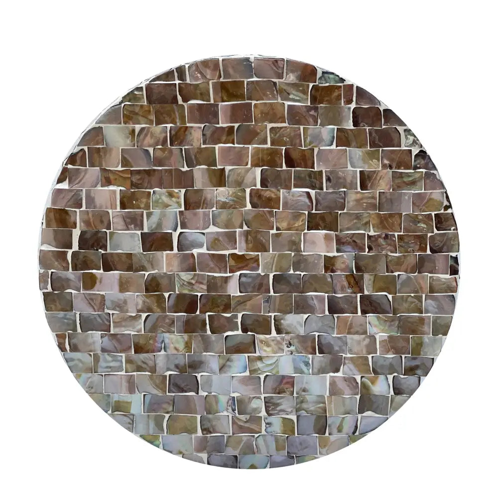 TONED MOTHER OF PEARL STOOL/SIDE TABLE - Furniture > Living Room > Coffee Tables