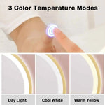 Touch Screen Table Desktop LED Light Vanity Mirror Makeup Mirror Round Mirror 40cm - Home & Garden > Decor > Mirrors