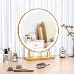 Touch Screen Table Desktop LED Light Vanity Mirror Makeup Mirror Round Mirror 40cm - Home & Garden > Decor > Mirrors